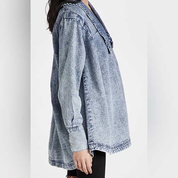 Free People Charlie Denim Button Down Shirt - Picture 3 of 9